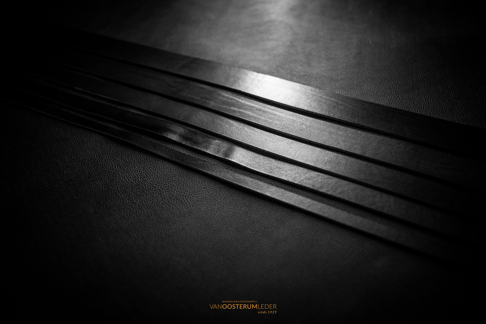 Premium Harness Leather Strips Black Van Oosterum Leather